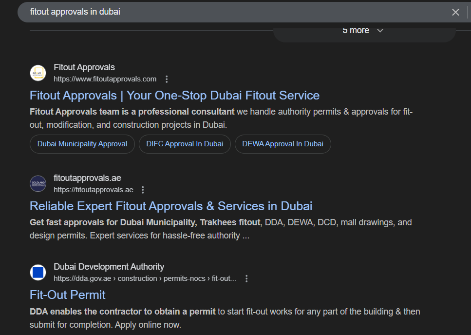 seo for fitout approvals