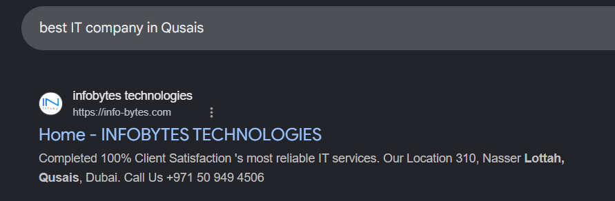 best IT company in qusais - seo result