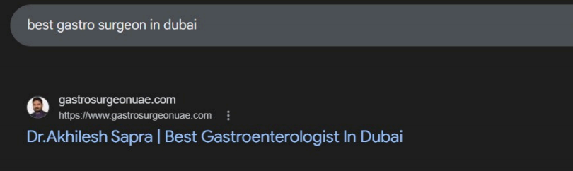 seo result for gastro surgeon in uae<br />
