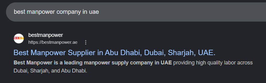 best manpower company in uae seo result