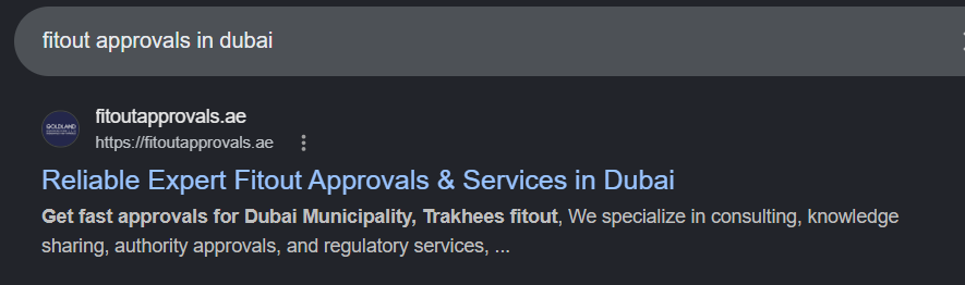fitout approval seo result